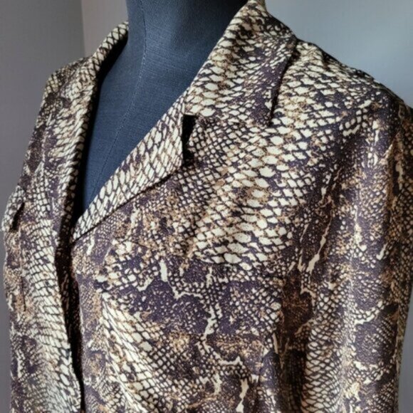 Kismet Snake print Blouse Sz XL - Picture 6 of 7